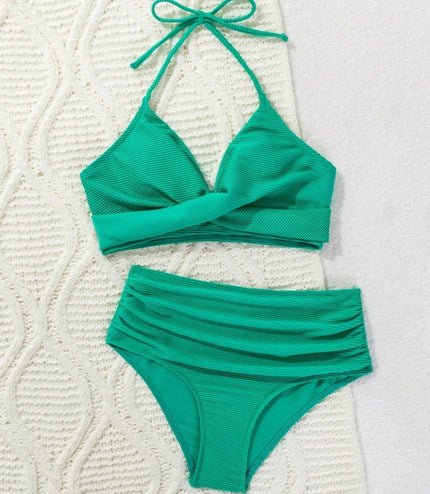 Women's Two-piece Casual Swimsuit P245 Green