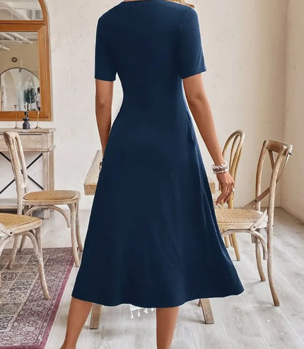Elegant A-Line Midi Dress For Women