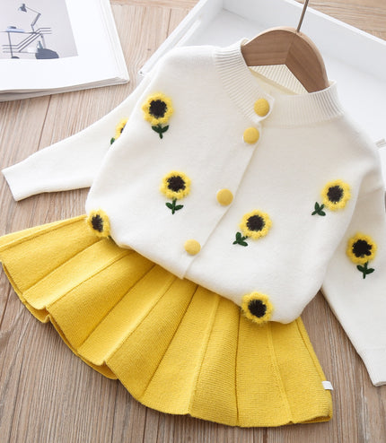 Two-piece Baby Girl Mink Wool Sweater Dress