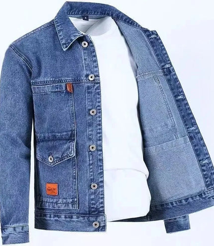 2023 Spring and Autumn New Fashion Trend Solid Color Denim Jacket Men's Casual Loose Comfortable Large Size High Quality Coat