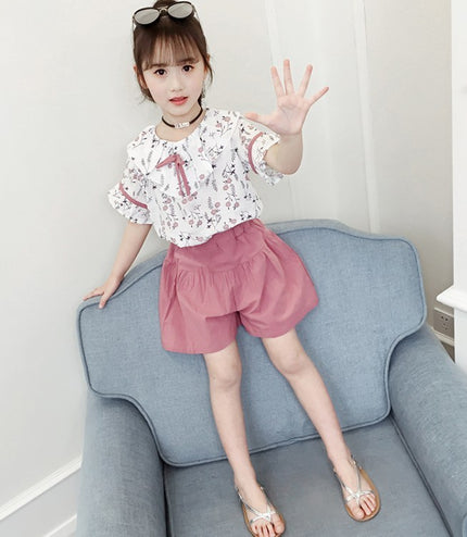 Western Style Children's Two-piece Shorts For Big Kids