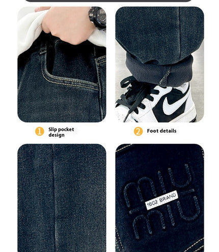 Style Big Children Thick Warm Pants