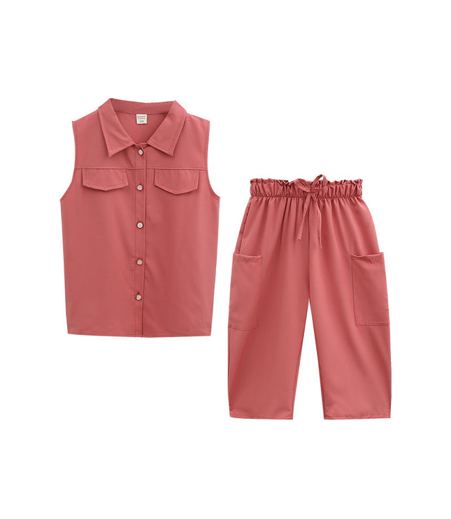 Two-piece Suit Girl Western Style Children Tooling Fashionable Princess