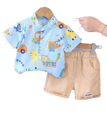 Children's Clothing Summer New Suit Children Cotton Clothes Baby Short Sleeve Shirt