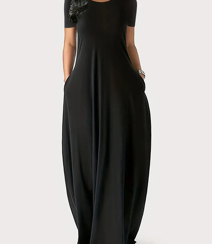 Short Sleeve Long Swing Dress