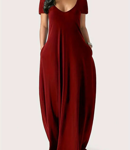 Short Sleeve Long Swing Dress