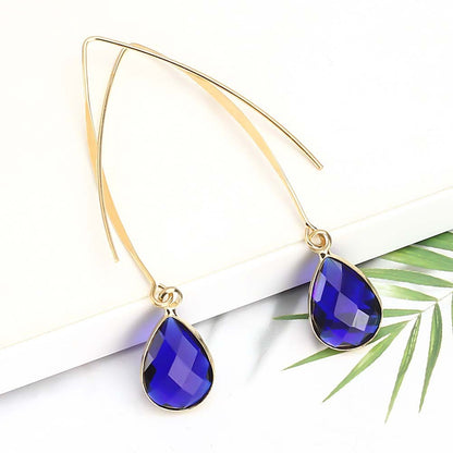 Simple Personality Crystal Water Drop Earrings