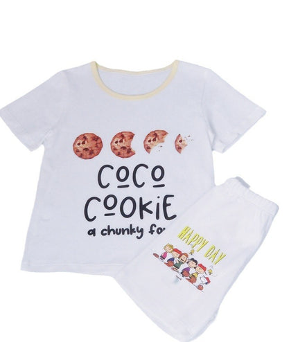 Boys And Girls Cotton Mesh Fabric Cartoon Pattern Breathable All-match Short Sleeve T-shirt