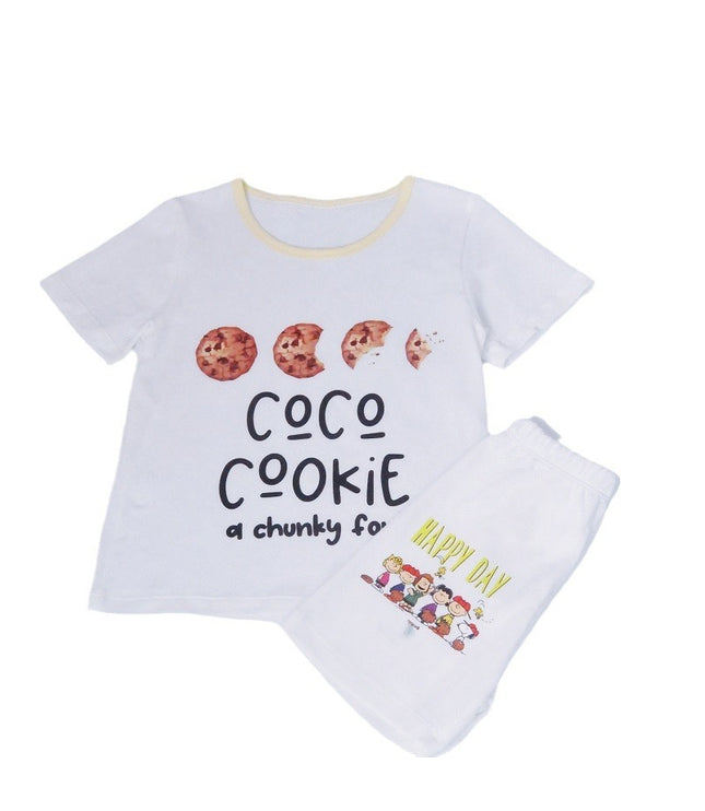 Boys And Girls Cotton Mesh Fabric Cartoon Pattern Breathable All-match Short Sleeve T-shirt