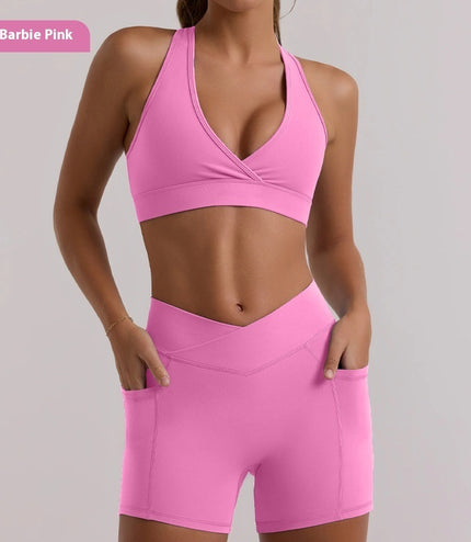 High Waist Hip Lift Outdoor Fitness Shorts Yoga Clothes Suit