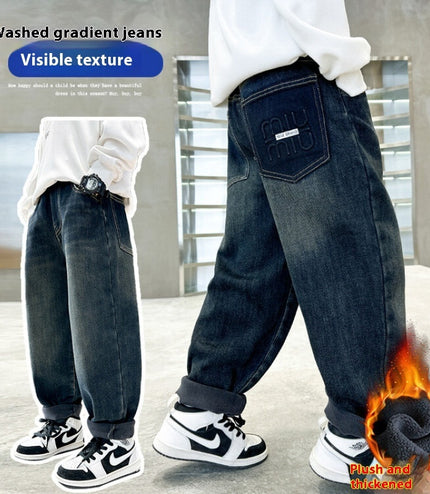 Style Big Children Thick Warm Pants
