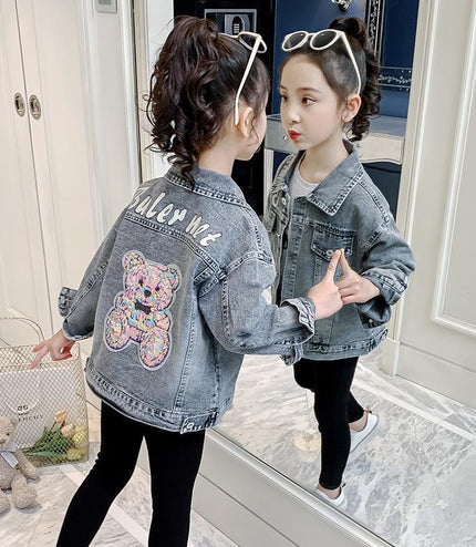 Cartoon Jacket Clothes Children Denim Tops