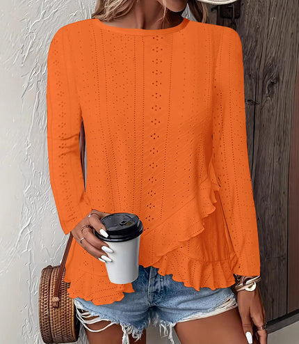 Casual Solid Color Long Sleeve Round Neck