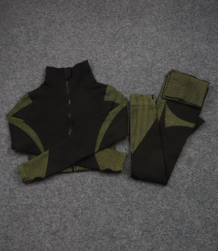 Three-piece Stretch Fitness Pants Sports Yoga Suit