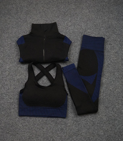 Three-piece Stretch Fitness Pants Sports Yoga Suit