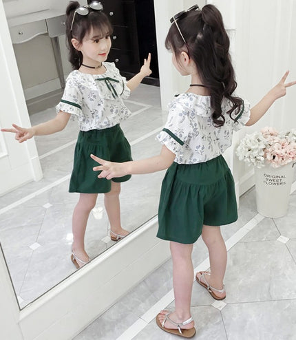 Western Style Children's Two-piece Shorts For Big Kids