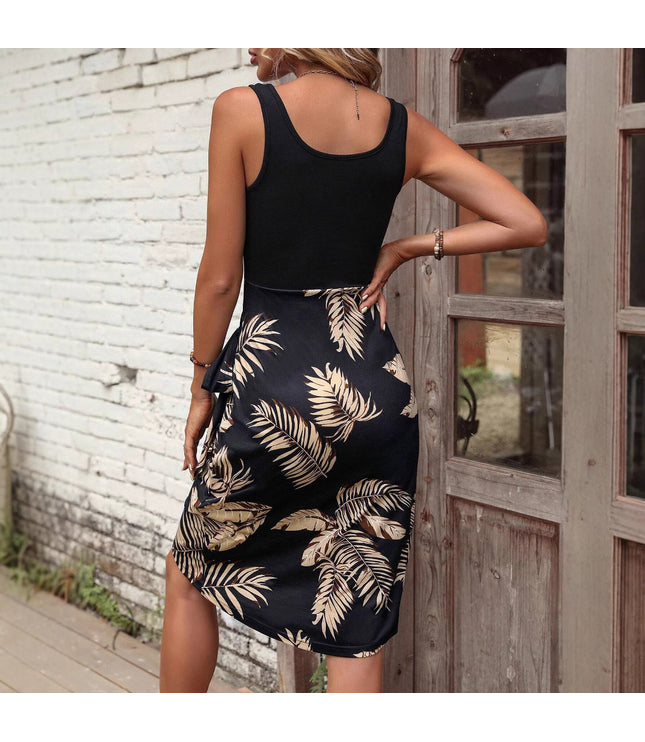 Tropical Printing Maxi Dress