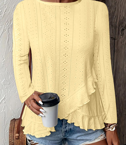 Casual Solid Color Long Sleeve Round Neck