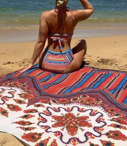 Cross-border Arrival Three-piece Split Swimsuit High Waist Sexy Cutout Blouse