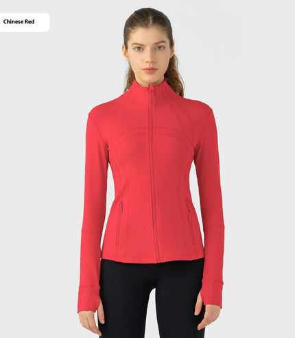 Yoga Sports Jacket Women Elastic Zipper Running Fitness Yoga Jackets