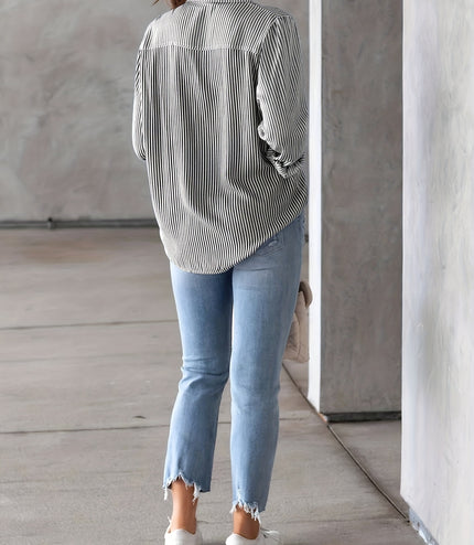 Classic Striped Casual, Business, Versatile Four Seasons Can Wear A Long-sleeved Shirt.