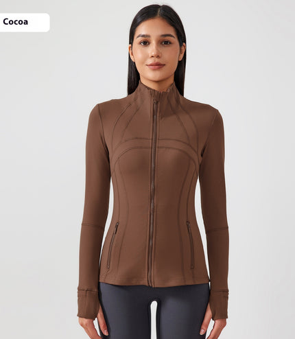 Yoga Sports Jacket Women Elastic Zipper Running Fitness Yoga Jackets