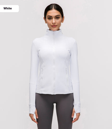 Yoga Sports Jacket Women Elastic Zipper Running Fitness Yoga Jackets