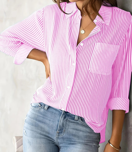 Classic Striped Casual, Business, Versatile Four Seasons Can Wear A Long-sleeved Shirt.