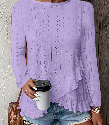 Casual Solid Color Long Sleeve Round Neck