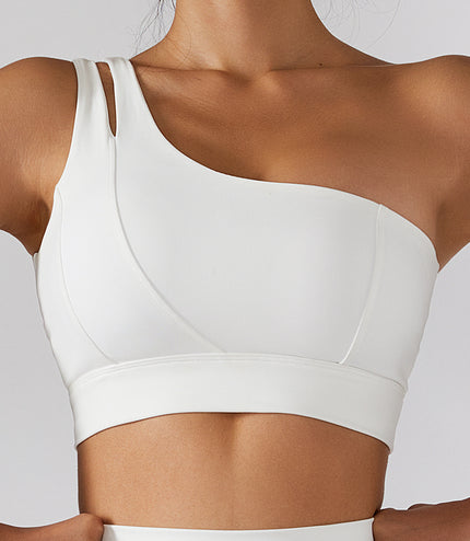 Ribbed One Shoulder Yoga Back Bra Yoga Pants Set