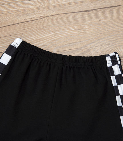 Infant Toddler Black And White Plaid Contrast Color Suit