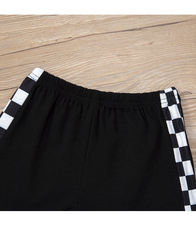 Infant Toddler Black And White Plaid Contrast Color Suit
