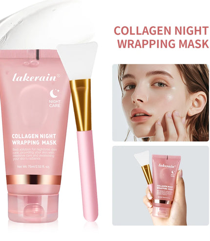 75ml Collagen Peel-off Mask Night Wrapping Facial Mud Firming mask Daily 100g Collagen Jelly Cream Hydrolyzed Collagen Skin Care