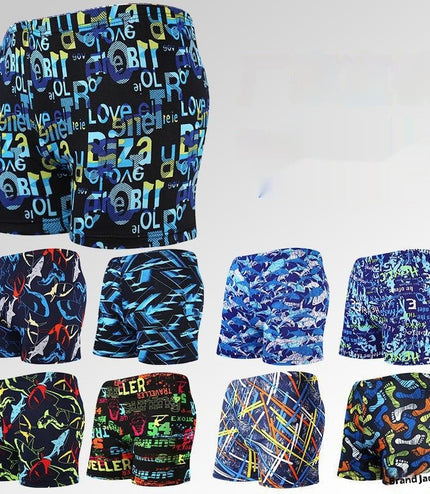 Printed Adult Swimming Trunks Men's Plus Size Boxer Beach Shorts