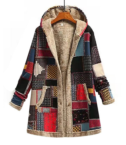 Cotton And Linen Printed Hoodie