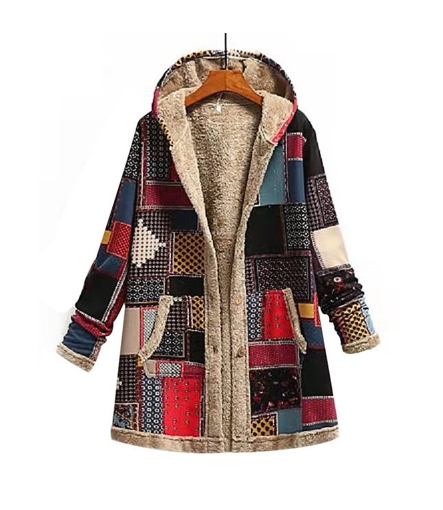 Cotton And Linen Printed Hoodie