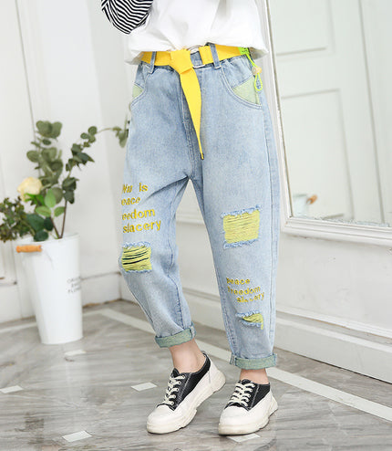 Big Children Loose Children In Spring Beggar Pants