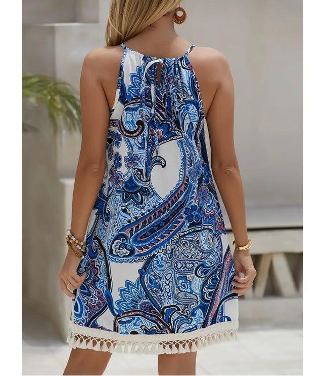 Elegant Women's Paisley Print Dress