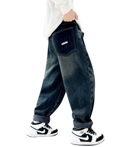 Style Big Children Thick Warm Pants