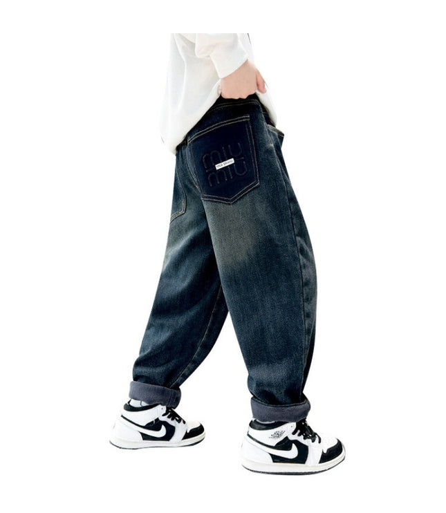 Style Big Children Thick Warm Pants