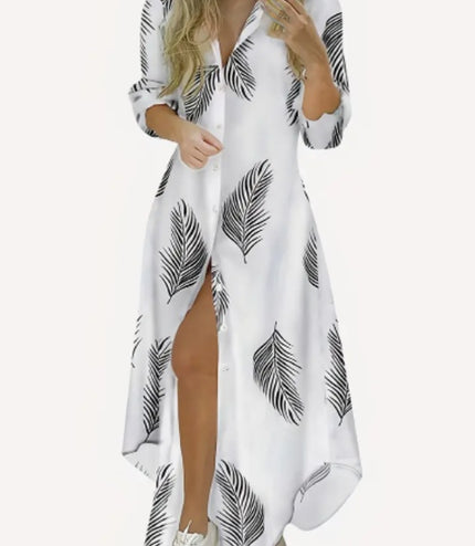 Color Block Striped Shirt Dress