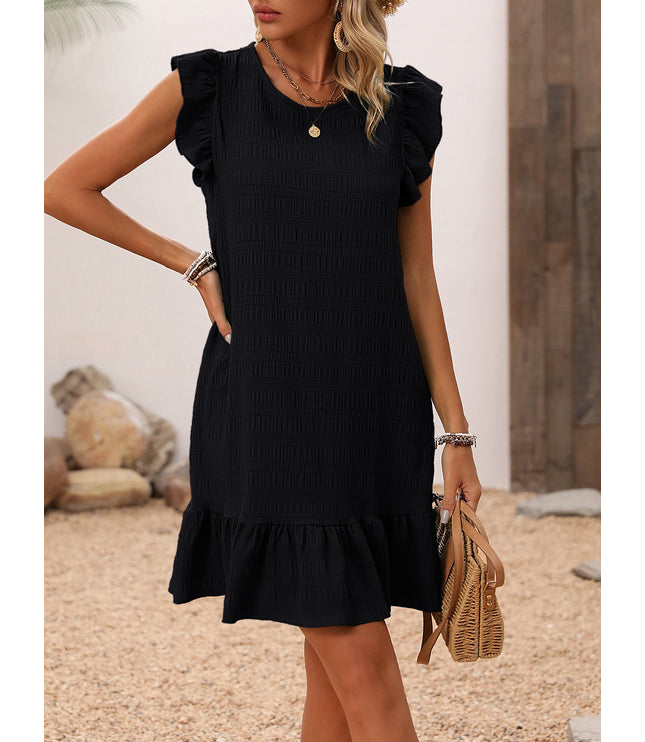 Elegant Solid Color Sleeveless Dress Women