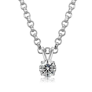 Silver necklace with stone